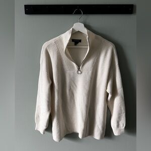 Club Monaco White Half-Zip Sweater
